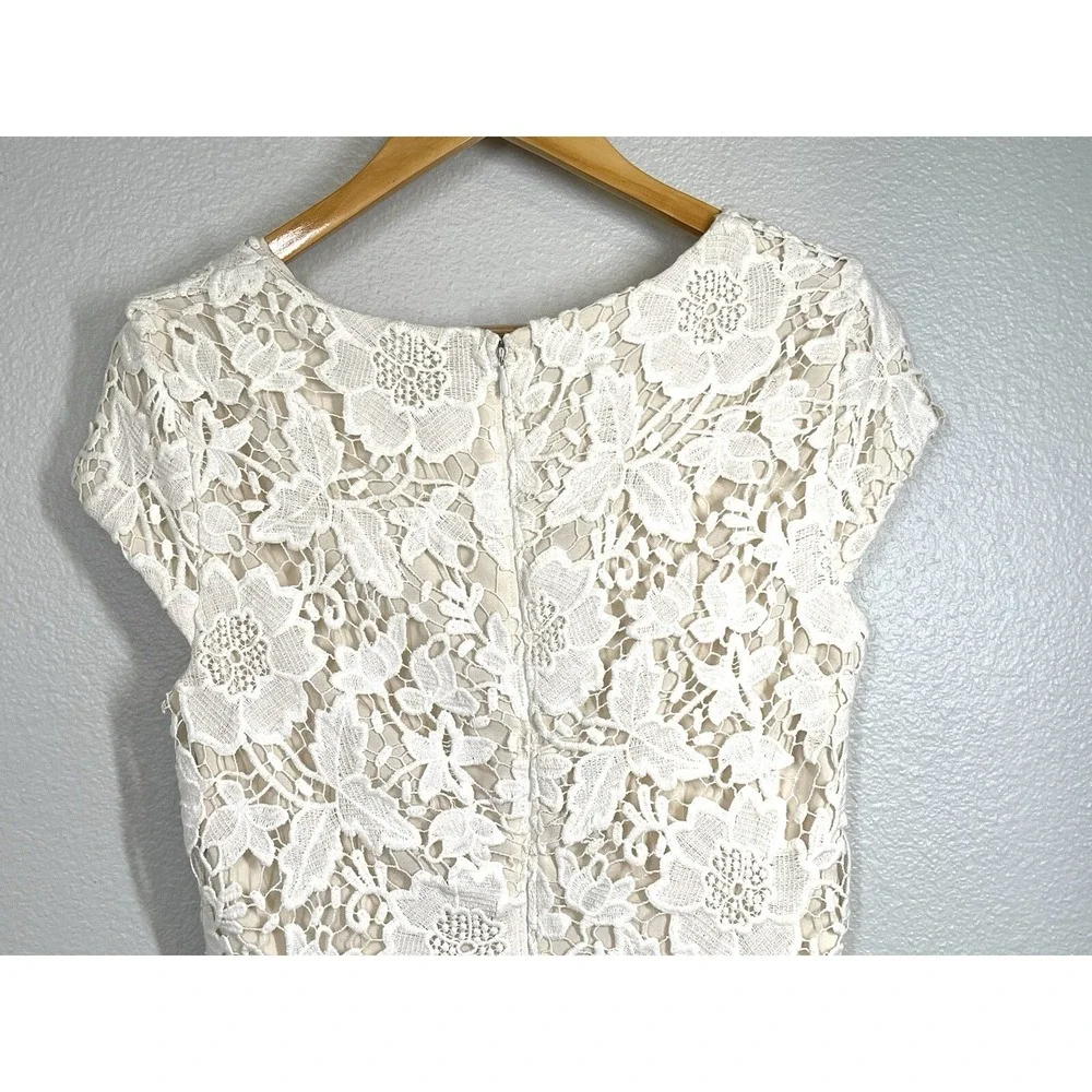 Luxology Lace Off-White Dress Romantic Elegant Womens Sz 8 Wedding Shower Church